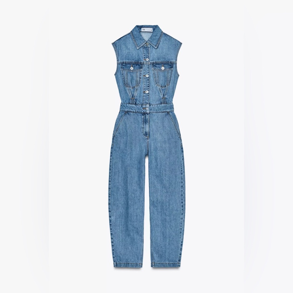 Zara XL women’s Sleeveless Denim Jumpsuit
